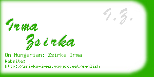 irma zsirka business card